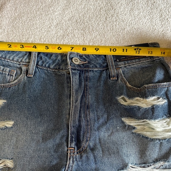 Hollister Blue Ripped Denim Shorts - Picture 5 of 8